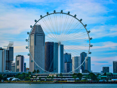 The Singapore Flyer is Asia's tallest observation wheel, which stands at 165 metres and provides amazing views of our the city's cityscape and Marina Bay