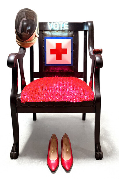 Michele Pred, A seat at the table (detail), 2026. Courtesy of Nancy Hoffman Gallery