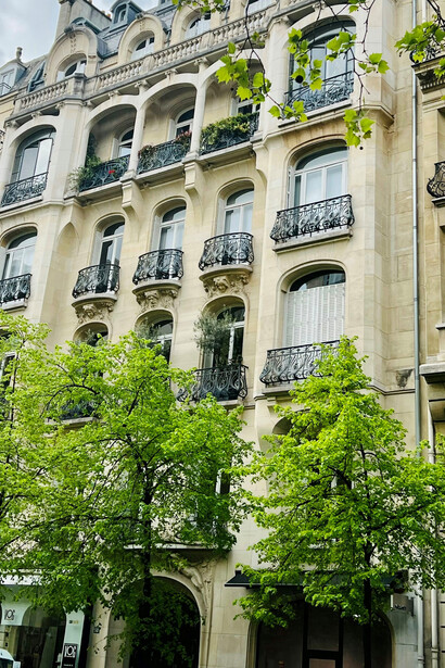 A view of one of the elegant apartment buildings in my favorite city, Paris, France