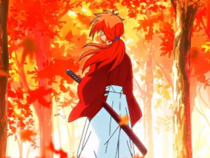 Kenshin wrapped in red fabric, representing how red communicates the lasting weight of past violence