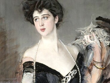 Giovanni Boldini, “Ritratto di donna Franca Florio”, 1901–1924, dettaglio. Palazzo Mazzarino, Palermo, Italia