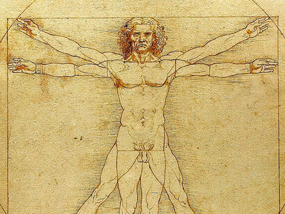 Leonardo da Vinci, El hombre de Vitruvio (c. 1492, detalle)