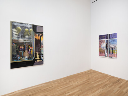Melissa Brown, Window shopping, exhibition view. Courtesy of Derek Eller Gallery 