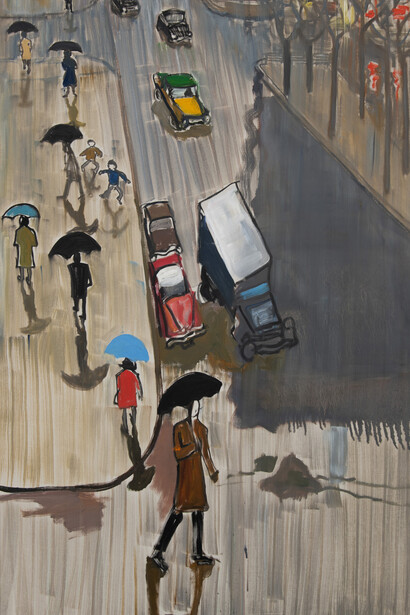 Alice Neel, Broadway in rain (detail), 1965. Courtesy of Xavier Hufkens Gallery