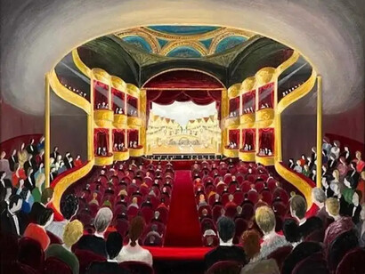 Mark Baring, Theatre Opera House British Modern Contemporary Performance Hyper Realism 1978 (detail), 2026. Courtesy of Helicline Fine Art