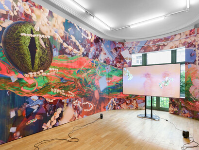 Julien Creuzet, Nos diables rouges, nos dérives, exhibition view. Courtesy of Mendes Wood DM
