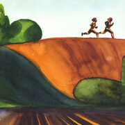 Lorenzo Mattotti, Corsa V (detail), 2025. Courtesy of Philippe Labaune Gallery