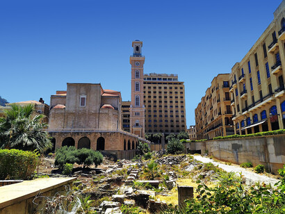 Ruinas de Berytus y Catedral Maronita de San Jorge, Beirut, Líbano