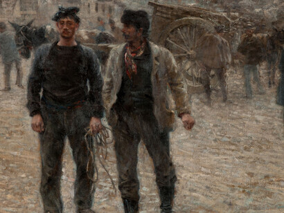 Plinio Nomellini. 'Piazza Caricamento', dettaglio