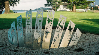 Jacqueline Aust. «Patrón de pensamiento», 2007. En la playa de Orewa, al norte de Auckland, Nueca Zelandia