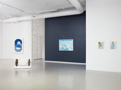 Lora Fosberg, I love it here, let's leave; in search of the hill, exhibition view. Courtesy of Zolla Lieberman Gallery