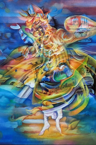 Marwan El Gamal, Creatures of light (detail), 2025. Courtesy of Mashrabia Gallery of Contemporary Art