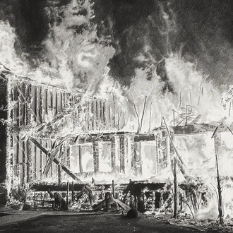 Karl Haendel, House on fire (detail), 2026. Courtesy of Vielmetter