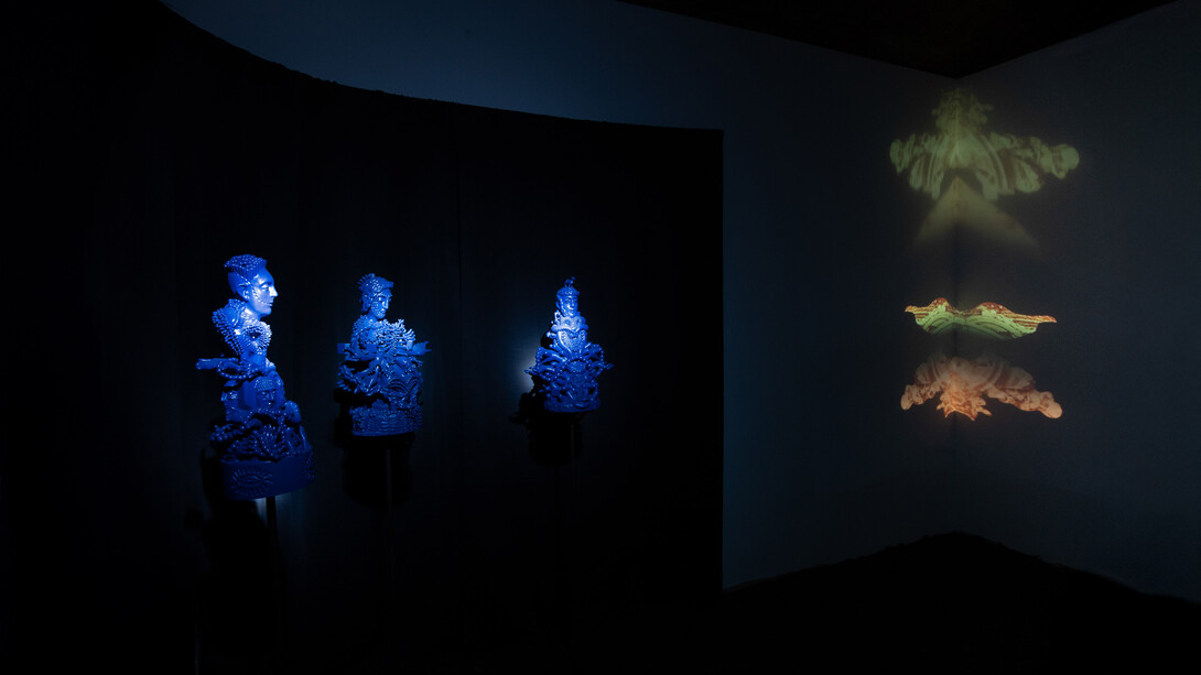 Various artists, If you're afraid of wolves, you may go to the woods, exhibition view. Courtesy of Galerie 35M2. Photo by Kristýna Opálková