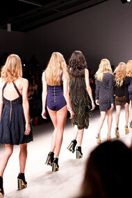 Final catwalk on fashion show