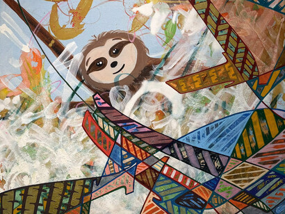 Pablo Power, Compass points/Forming patterns anonymous collaboration #2 (detail), 2023. Courtesy of the Camp Gallery