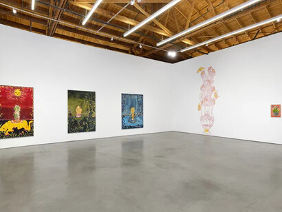 Paulo Nimer Pjota, Na boca do sol II, exhibition view. Courtesy of François Ghebaly Gallery