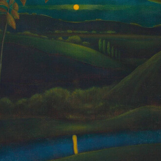 Graham Fletcher, Twilight’s edge (Lone figure) (detail), 2022. Courtesy of Gow Langsford Gallery