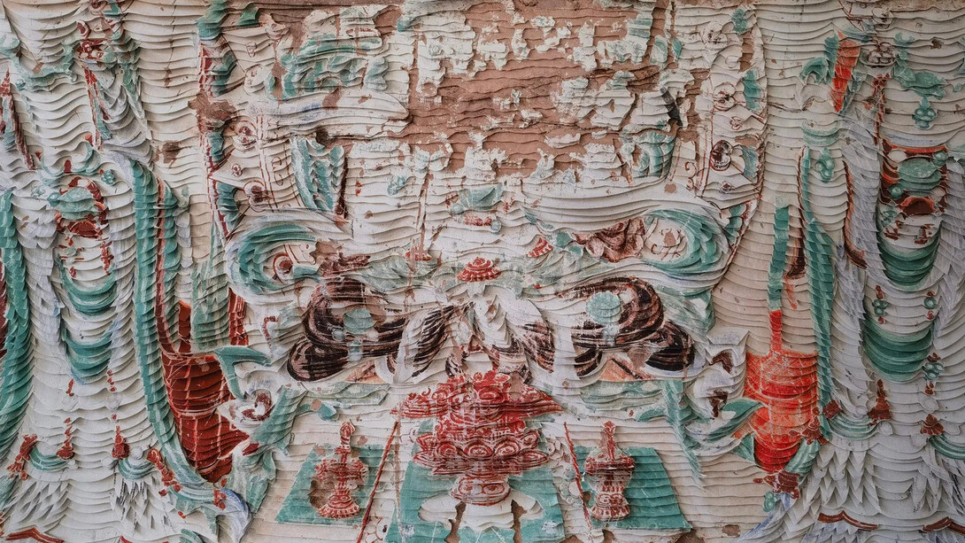 Zhang Xiaodong, Dunhuang music and dance (detail), 2022. Courtesy of Upsilon Gallery