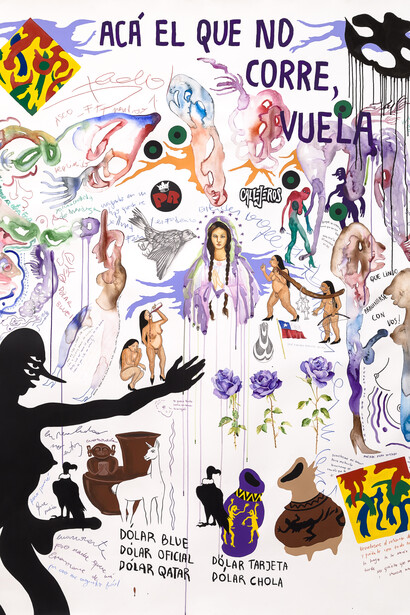 La Chola Poblete, Purple María [Maria Púrpura], da série Virgenes cholas [from the series Chola virgins] (detail), 2023. Courtesy of MASP