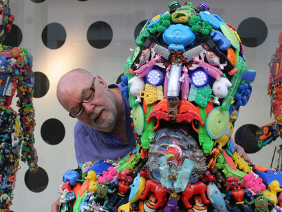 Robert Bradford’s "Plastic Family" exhibition at BT2, Grafton Street, Dublin, Ireland, was the venue for the Repak Recycling Week 2008 launch event