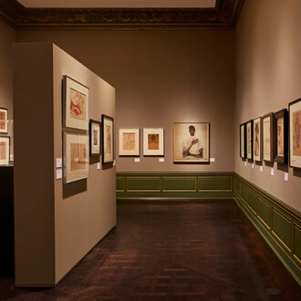 Egon Schiele, Portrait of Dr. Erwin von Graff, exhibition view. Courtesy of Neue Galerie