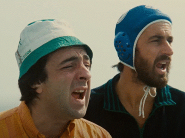 Silvio Orlando e Nanni Moretti in un scena dal film "Palombella Rossa" del 1989 
