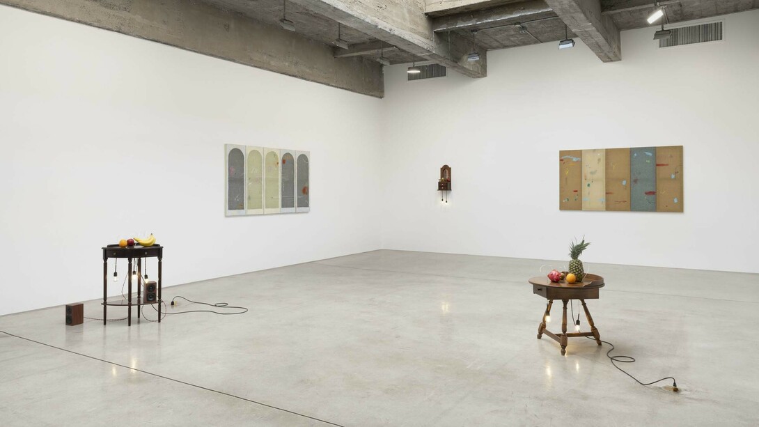 Yuko Mohri, Falling water given, exhibition view. Courtesy of Tanya Bonakdar Gallery