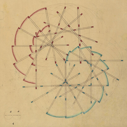 Gianni Colombo, Progetto Roto-optic detail), 1967, mixed media on paper, 35.5 x 69 cm