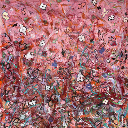 Kinda Adly, Pink rage, 2025. Courtesy of Safarkhan Art Gallery