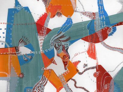 Naomi Nemtzow, Excavating (detail), 2025. Courtesy of Bowery Gallery 