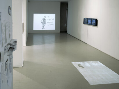 Various artists, Double passport – Me – Packed in a suitcase, exhibition view. Courtesy of Meno Parkas Gallery 
