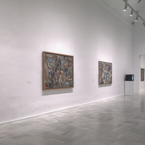 Maruja Mallo, Máscara y compás, vista de exhibición. Cortesía del Museo Nacional Centro de Arte Reina Sofía