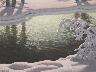Gustaf Edolf Fjæstad, Winter brook (detail), after 1908. Courtesy of National Gallery of Canada