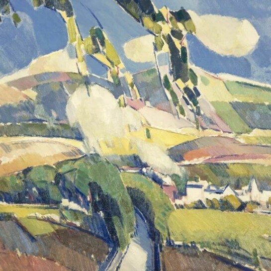 J. D. Fergusson (1874 – 1961), A Puff of Smoke near Milngavie, 1922, Oil on canvas 56 x 61 cm, Courtesy of a private collection