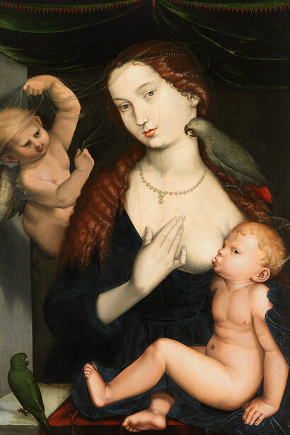 Hans Baldung Grien: Madonna and child with parrots, 1533. Mit freundlicher genehmigung des Albertina Museums