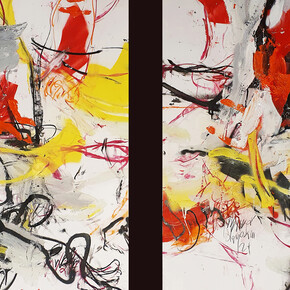 Nikos Viskadourakis, Untitled (diptych) (detail), 2024. Courtesy of Roma Gallery