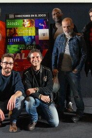  Norberto Ramos del Val (de pie, izquierda, camiseta naranja) con todo el equipo en la presentación de «Call TV»