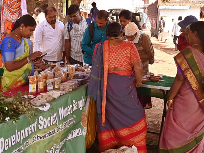 Seed display at Mobile Biodiversity Festival 2026, Deccan Development Society @ Ashish Kothari