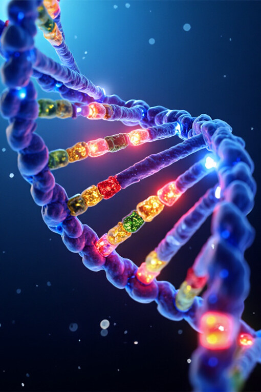 Das Forschungsthema von Professor Luisi: die DNA. Die DNA im genetischen Code sowie die RNA und Proteine können durch eine zusätzliche Kontrollschicht, die Epigenetik, modifiziert werden. Bild: DNA Spirale