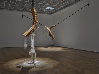 Dominique White, All great powers collapse from the centre, exhibition view. Courtesy of Kunsthalle Basel