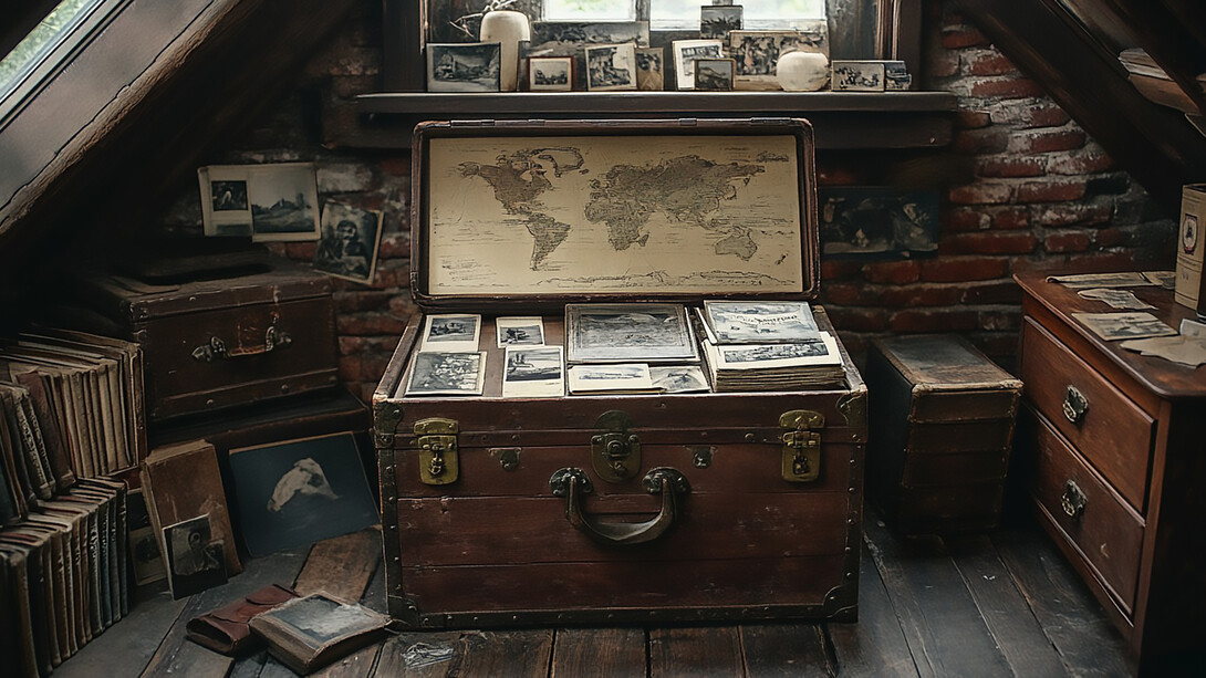 An old attic filled with a treasure chest of historical photographs and handwritten letters