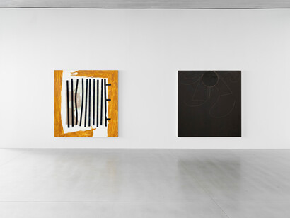 Charline von Heyl, exhibition view. Courtesy of Xavier Hufkens Gallery