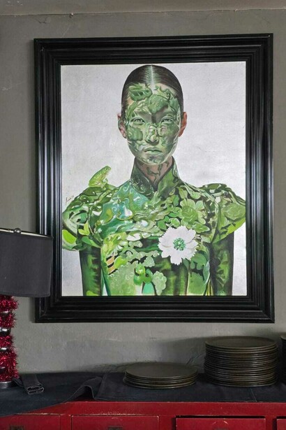 Saverio Lucci, The Swamp, 2025, oil on silver and canvas, 80 x 100 cm, Opus, Bangkok, Thailand