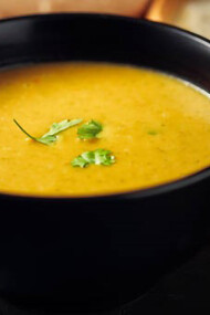 Lentil soup on display
