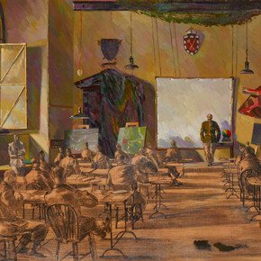 Barnett Freedman, D-Day preparations (Briefings) (detail), 1944. Courtesy of Ben Uri Museum