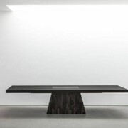 Rick Owens, plug table (petrified wood), 2012, petrified wood, black plywood, h77 l360 w115 cm, limited edition of 4 + 2 ap