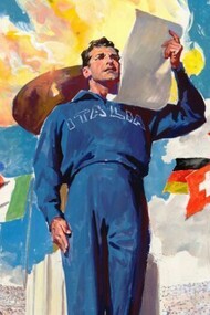 Il discobolo Adolfo Consolini legge il Giuramento degli Atleti