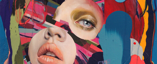 Erik Jones Sea-Fingers, 16x16 inch, 41x41cm. Watercolor, colored pencil, water-soluble wax pastel, acrylic on Rives bfk paper mounted to panel