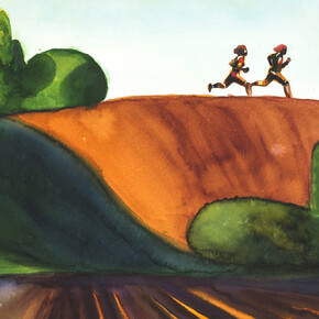 Lorenzo Mattotti, Corsa V (detail), 2025. Courtesy of Philippe Labaune Gallery